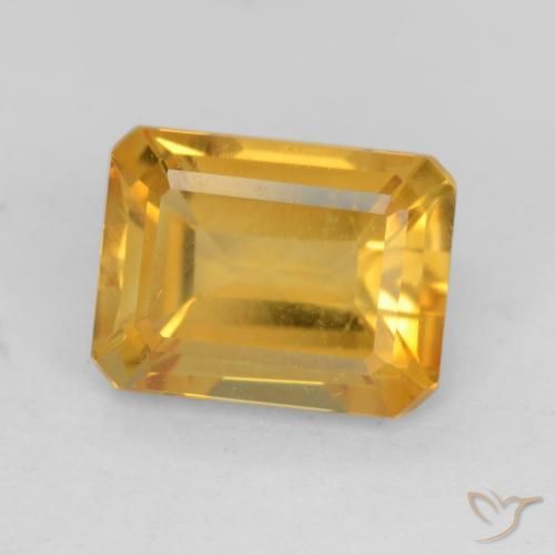 1.57 ct Golden Citrine Stone, Natural Citrine in Octagon Facet Shape for Sale