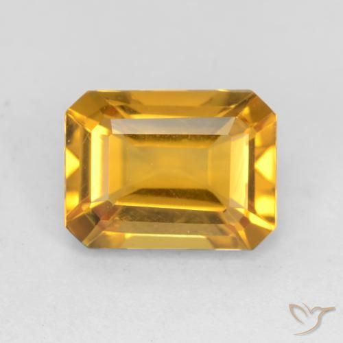 1.44 ct Golden Citrine Stone, Natural Citrine in Octagon Facet Shape for Sale