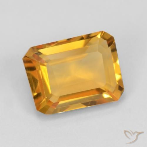 1.37 ct Golden Citrine Stone, Natural Citrine in Octagon Facet Shape for Sale