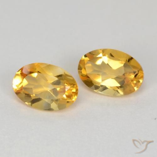 0.80 ctw Golden Citrine Stones, Natural Citrine in Oval Facet Shape for Sale