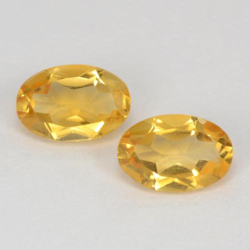 Medium Golden Цитрин Камень - 0.4ct Фасетный Овал (ID: 543717)