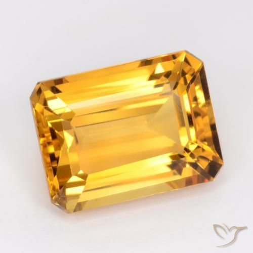 12.15 ct Yellow Citrine, 15.9 x 12 mm Octagon Cut From Brazil, Photo A