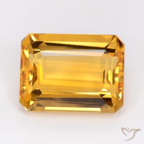 Medium-Light Orange-Gold Цитрин Камень - 11.5ct Фасетный Октагон (ID: 543810)