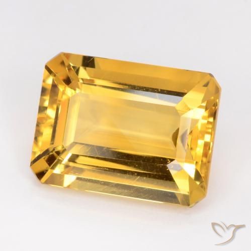 10.78 ct Golden Citrine Stone, Natural Citrine in Octagon Facet Shape for Sale
