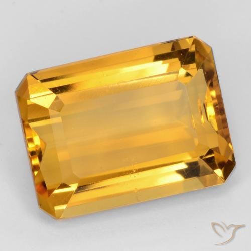 Naranja dorado intenso Citrina Gema - 11.1ct Forma octagonal (ID: 543822)