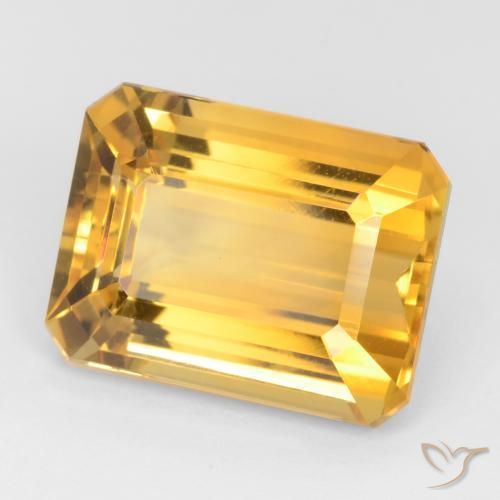 Deep Golden Orange Цитрин Камень - 12.1ct Фасетный Октагон (ID: 543824)