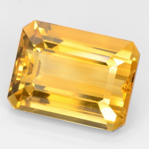 Dark Golden Citrin Edelstein - 12.3ct Oktagon facettiert (ID: 543827)