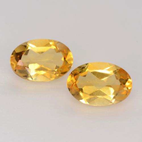 gold-orange Citrin Edelstein - 0.4ct Oval facettiert (ID: 543989)