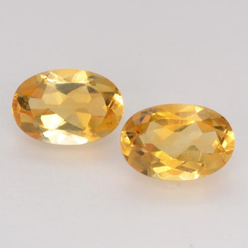 Deep Golden Orange Citrine Gem - 0.5ct Oval Facet (ID: 543995)