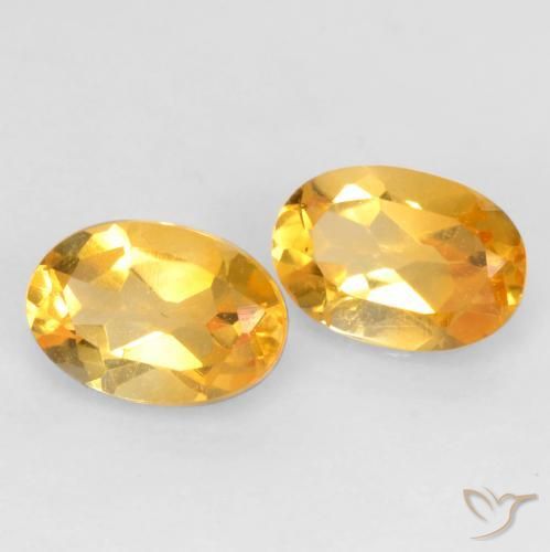 0.84 ctw Golden Citrine Stones, Natural Citrine in Oval Facet Shape for Sale