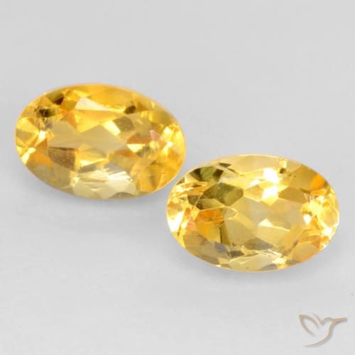 1.01 ct Yellow Citrine, 6.1 x 4.1 mm Oval Cut From Brazil, Photo A