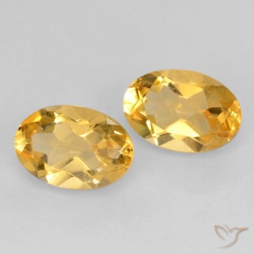 0.80 ctw Golden Citrine Stones, Natural Citrine in Oval Facet Shape for Sale