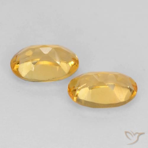 Citrine Gemstones in 6 x 4 mm (calibrated) Size for Sale, Citrine Stones in Medium Gold Color