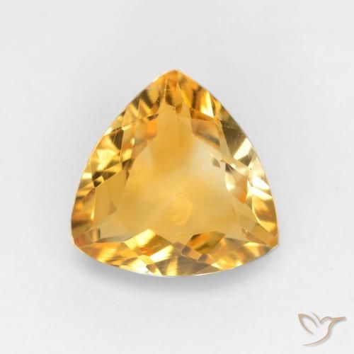 1.14ct Natural Deep Golden Orange Citrine, Trillion, VVS-VS