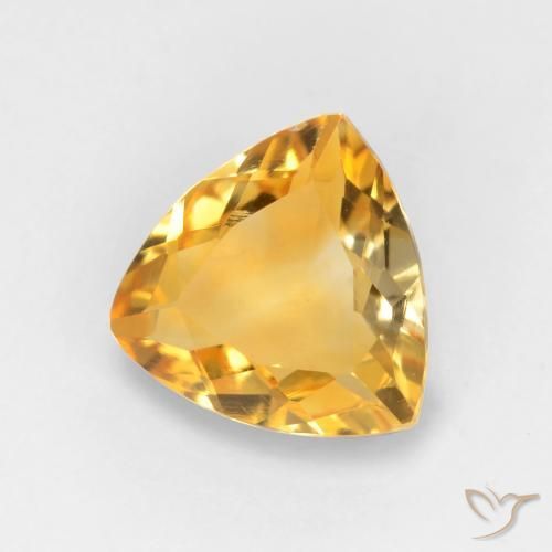 1.14 ct Golden Citrine Stone, Natural Citrine in Trillion Facet Shape for Sale