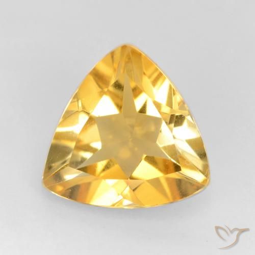 1.50ct Natural Medium Gold Citrine, Trillion, VS