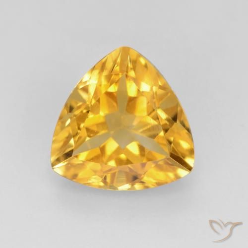 1.46ct Natural Medium Gold Citrine, Trillion, VVS-VS
