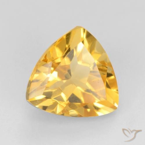 1.83 ct Golden Citrine Stone, Natural Citrine in Trillion Facet Shape for Sale