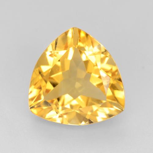 Bright Gold Citrine Gem - 1.6ct Trillion Facet (ID: 544257)