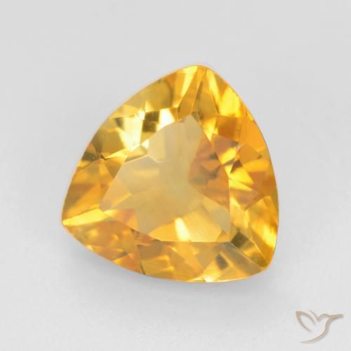 1.41 ct Golden Citrine Stone, Natural Citrine in Trillion Facet Shape for Sale