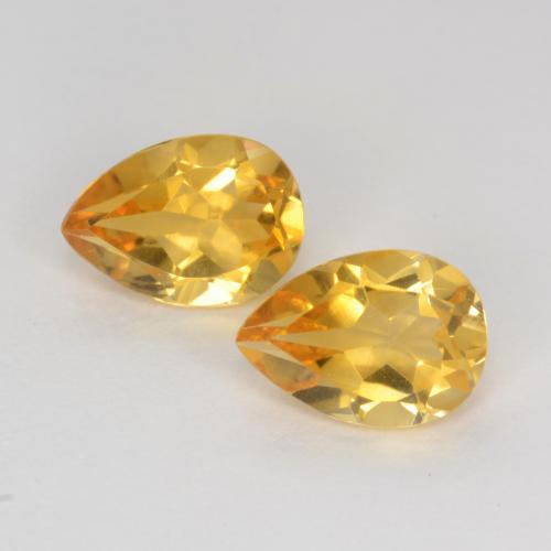 Deep Golden Orange Citrine Gem - 0.6ct Pear Facet (ID: 544406)
