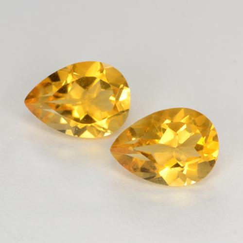 Orange doré profond Citrine gemme - 0.6ct Poire facette (ID: 544410)
