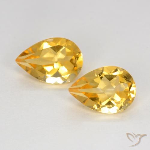 1.18 ct Yellow Citrine, 7.1 x 4.9 mm Pear Cut From Brazil, Photo A