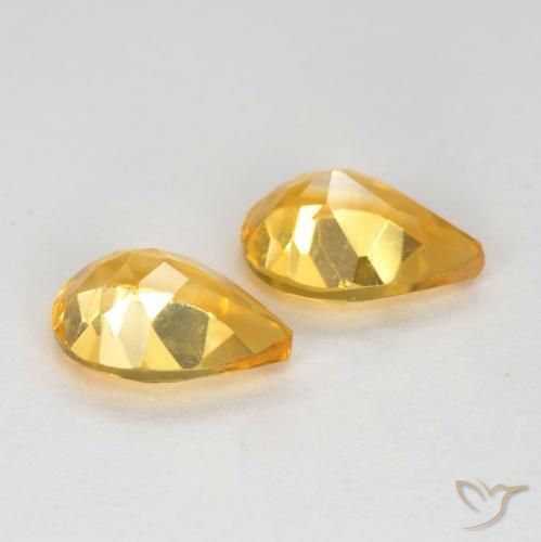 Citrine Gemstones in 7 x 5 mm (calibrated) Size for Sale, Citrine Stones in Medium Gold Color