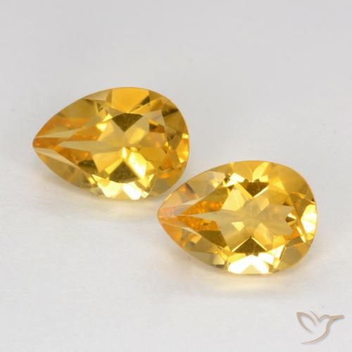 1.42 ct Yellow Citrine, 7.1 x 5.1 mm Pear Cut From Brazil, Photo A