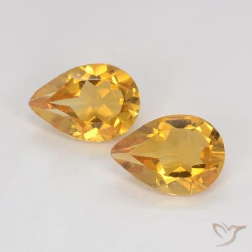 1.18 ct Yellow Citrine, 7 x 5 mm Pear Cut From Brazil, Photo A