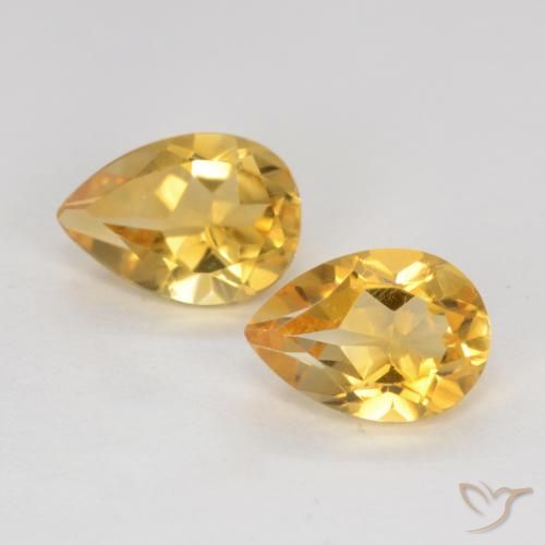 1.31 ct Yellow Citrine, 7 x 5 mm Pear Cut From Brazil, Photo A