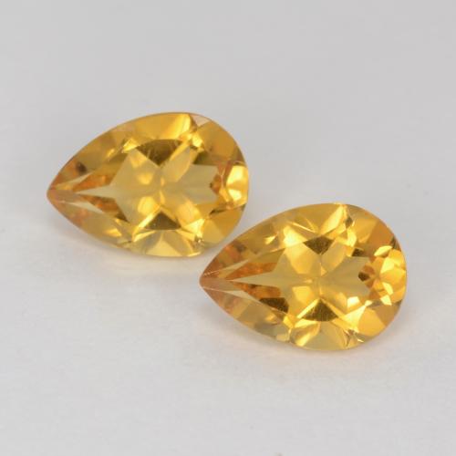 Dark Golden Citrine Gem - 0.7ct Pear Facet (ID: 544416)