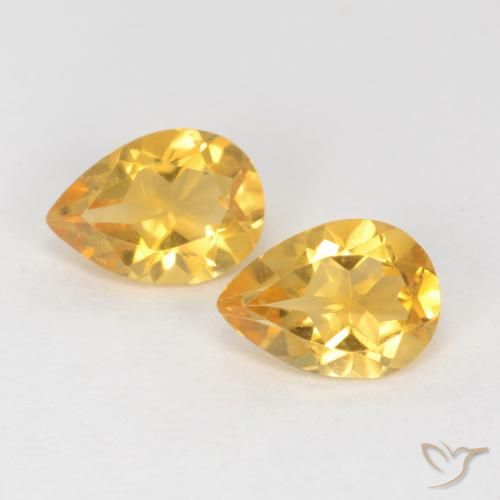 1.17 ct Yellow Citrine, 7.1 x 5.1 mm Pear Cut From Brazil, Photo A