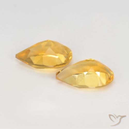 Citrine Gemstones in 7 x 5 mm (calibrated) Size for Sale, Citrine Stones in Medium Gold Color