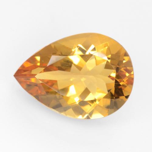 Orange-Gold Citrine Gem - 9.8ct Pear Facet (ID: 544570)