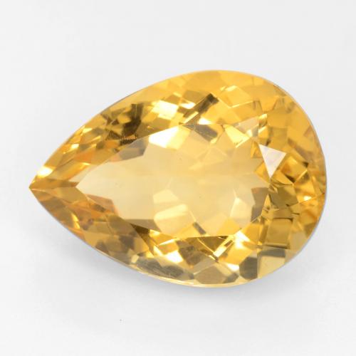 Medium Gold Citrino Gem - 10.6ct Sfaccettatura a pera (ID: 544573)