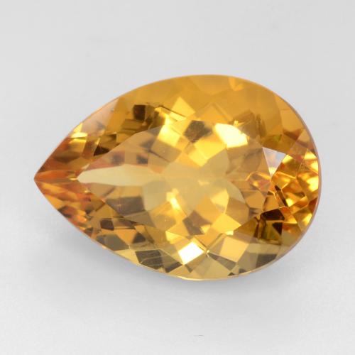 Dorado naranja Citrina Gema - 10.8ct Corte en forma de pera (ID: 544580)