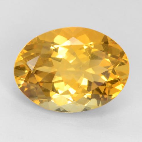 Medium Golden Citrine Gem - 8.8ct Oval Facet (ID: 544749)