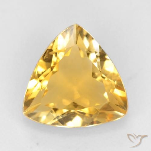 1.52ct Natural Medium Gold Citrine, Trillion, VVS-VS