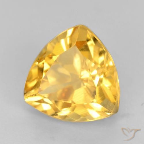 1.81 ct Golden Citrine Stone, Natural Citrine in Trillion Facet Shape for Sale