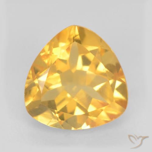 1.65ct Natural Medium Gold Citrine, Trillion, VVS-VS