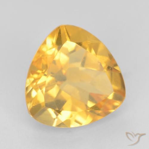 1.65 ct Golden Citrine Stone, Natural Citrine in Trillion Facet Shape for Sale