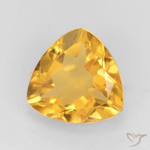 1.37ct Natural Medium Gold Citrine, Trillion, VVS-VS