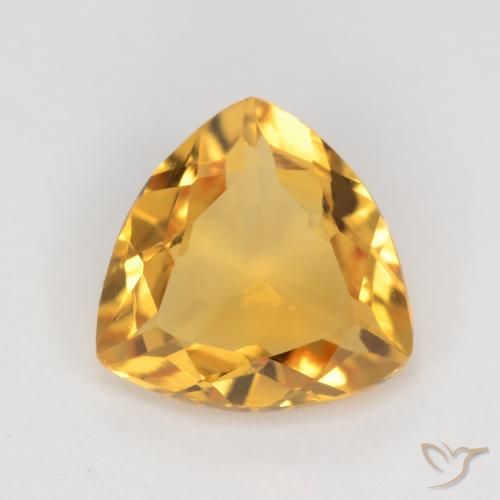 1.11ct Natural Orange-Gold Citrine, Trillion, VVS-VS