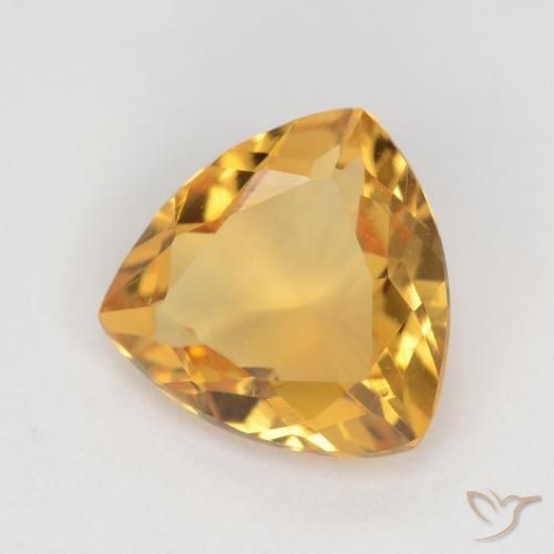 1.11 ct Golden Citrine Stone, Natural Citrine in Trillion Facet Shape for Sale
