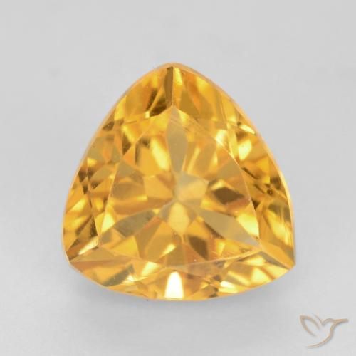1.65ct Natural Golden Orange Citrine, Trillion, VVS-VS