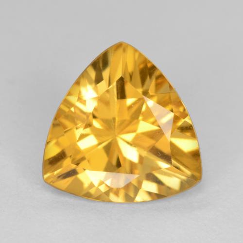 Medium Golden Citrine Gem - 2ct Trillion Facet (ID: 545215)