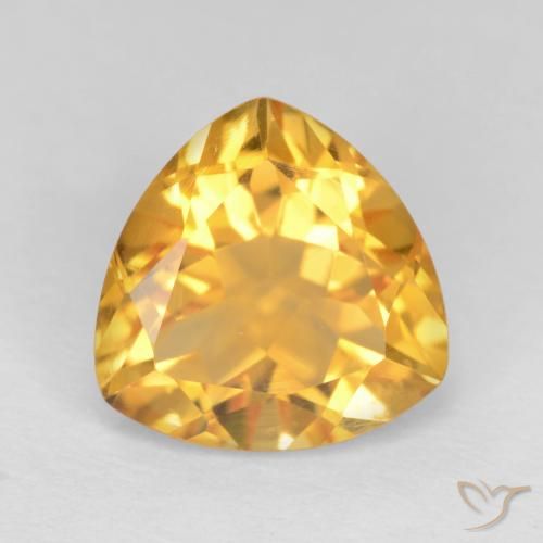 2.34ct Natural Deep Golden Orange Citrine, Trillion, VVS-VS