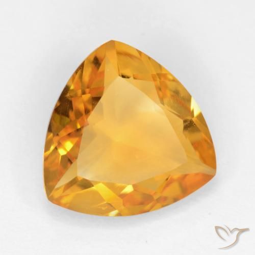 1.88 ct Golden Citrine Stone, Natural Citrine in Trillion Facet Shape for Sale