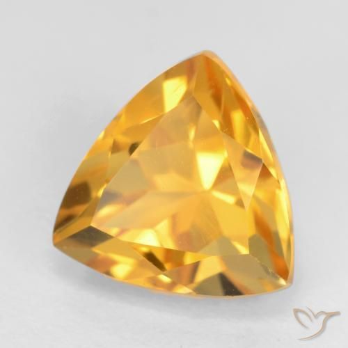 2.82 ct Golden Citrine Stone, Natural Citrine in Trillion Facet Shape for Sale